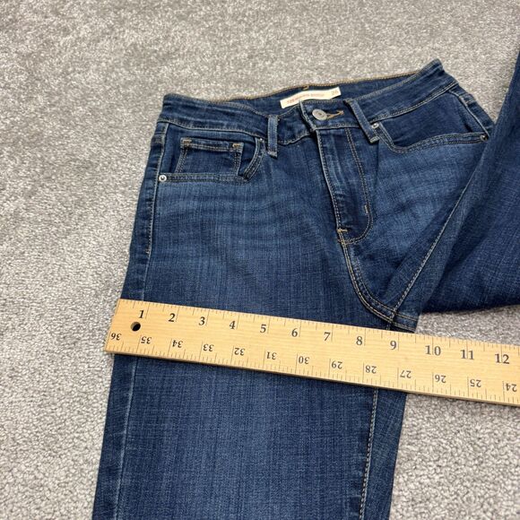 Levi's 725 High Rise Bootcut Denim Jeans Womens 26x30 Dark Wash Stretch Casual - Picture 14 of 15